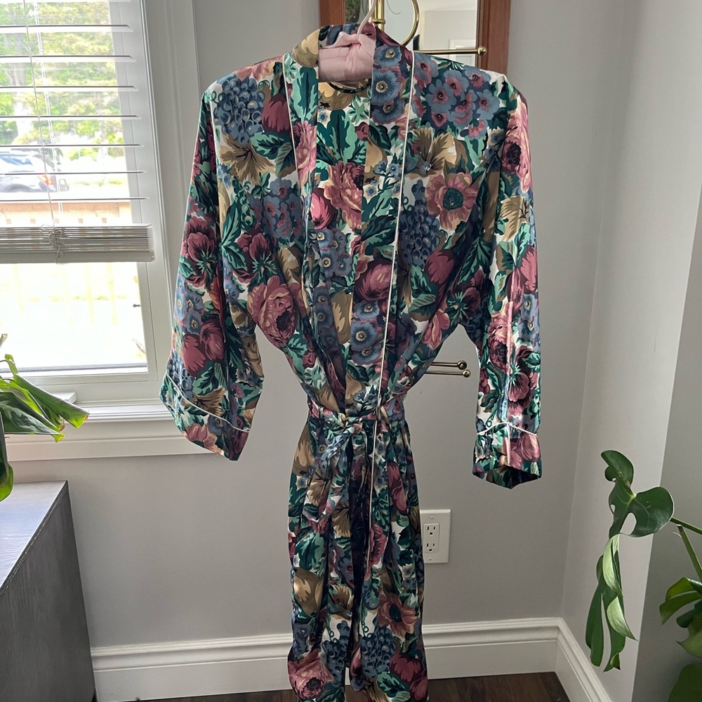 Vintage La Senza Floral Satin Robe